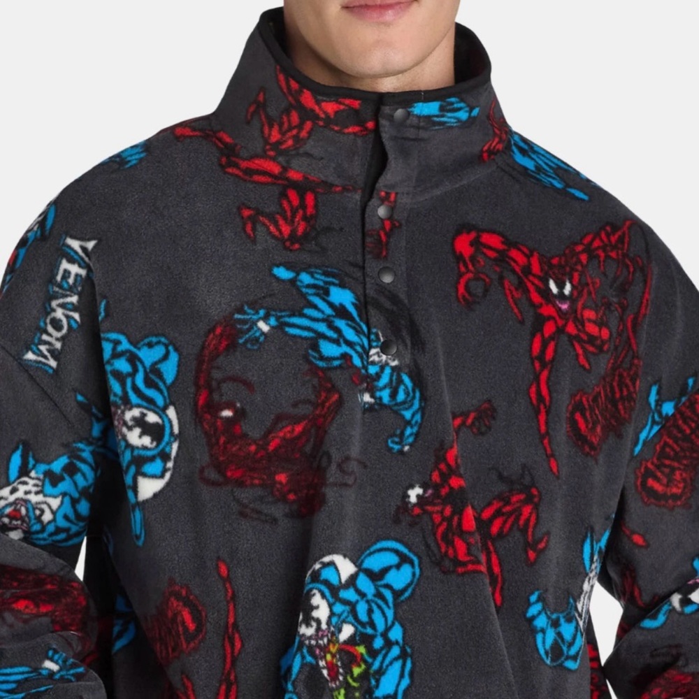 NWOT VENOM Men's 3/4 Snap Pullover Polar Fleece Sweatshirt  Size Large - Picture 4 of 8
